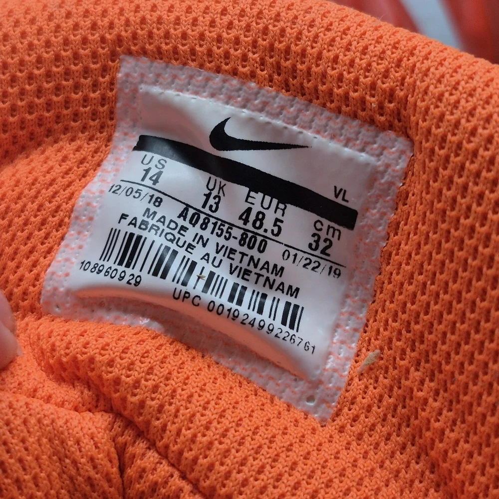 Nike Force Savage Varsity 2 (Size 14) AQ8155-800 Orange/White Football Cleats - Picture 8 of 8